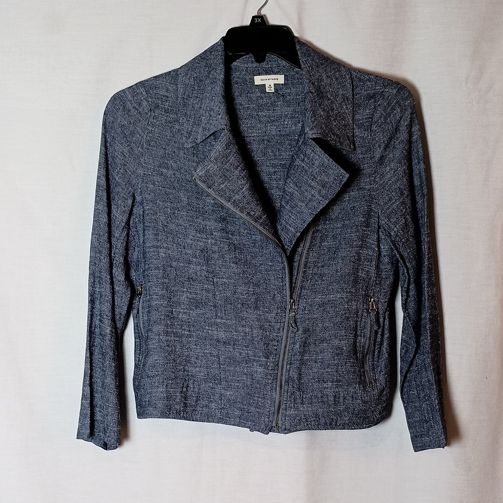 Linen Blend Cropped Blazer by Max Studio. Great transition piece for Springtime